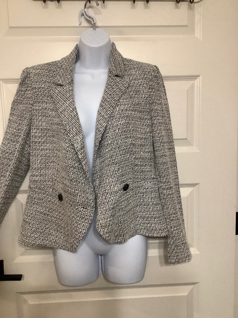 Black and white blazer